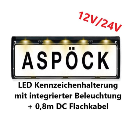 ASPÖCK - LED Kennzeichenhalter mit integrierter LED Beleuchtung NEUE GENERATION! 12/24V - B&B Shop - 2000 Stockerau