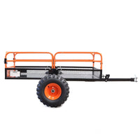 Kippanhänger bis 680 kg für Rasentraktor, Anhänger Kipper 216 x 122 x 76,2 cm mit Gitter u. abnehmbaren Seitenwänden, Anhänger mit Kippfunktion - B&B Shop - 2000 Stockerau