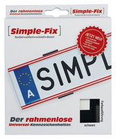 Simple - Fix Rahmenlose Kennzeichenhalter für österreichische Kennzeichen, TÜV Austria geprüft, schwarz - B&B Shop - 2000 Stockerau