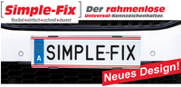 Simple - Fix Rahmenlose Kennzeichenhalter für österreichische Kennzeichen, TÜV Austria geprüft, transparent - B&B Shop - 2000 Stockerau